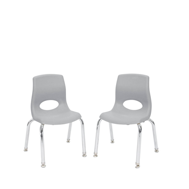 Chaise Myposture Plus - ensemble de 2 avec pieds chromés, Gris, 12"