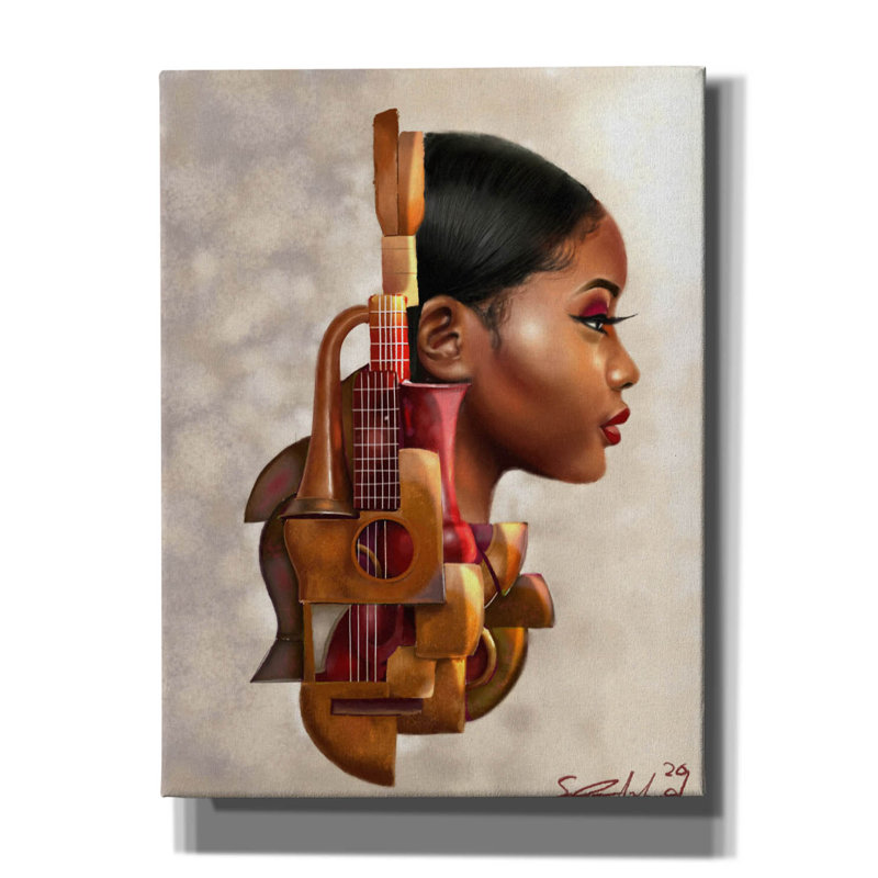 "Cordes acajou" par Salaam Muhammad, H 16 po x l 12 po x P 0,75 po