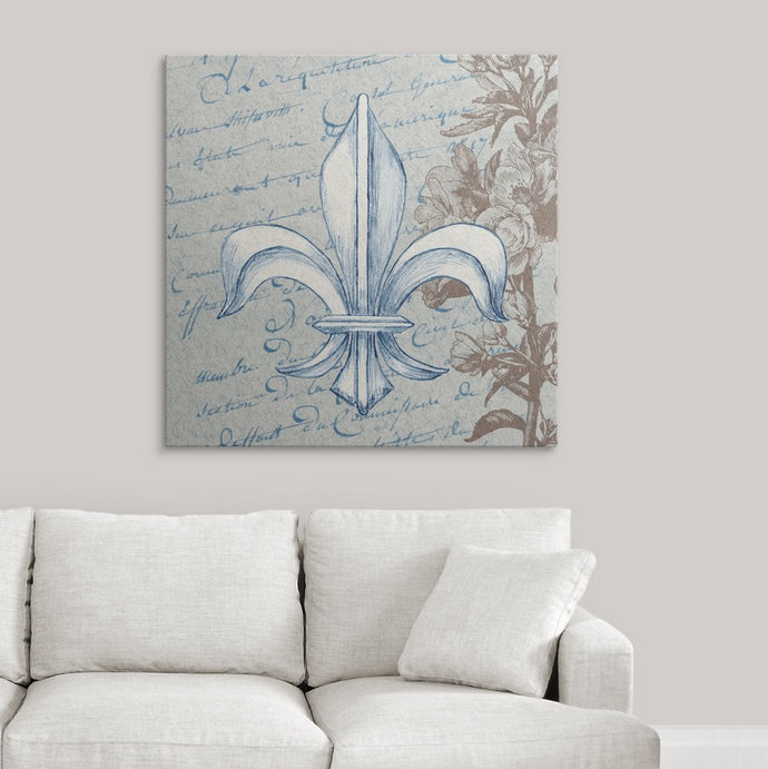 « french fleur de lis ii », impression, H 16 po x l 16 po x P 1,5 po, Toile