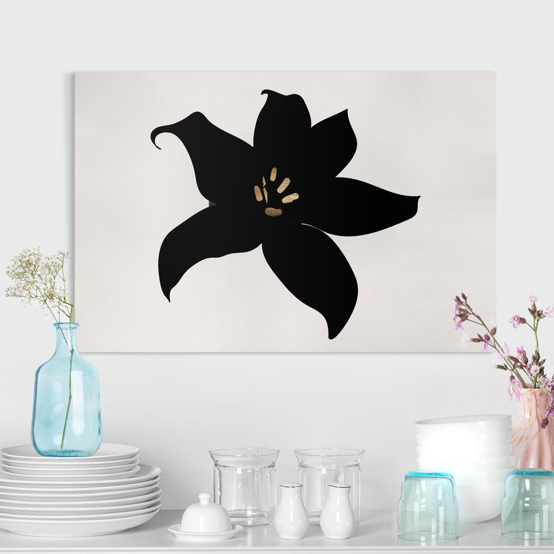 Leinwandbild Graphic Plant World – Orchid Black and Gold von Boris Draschoff