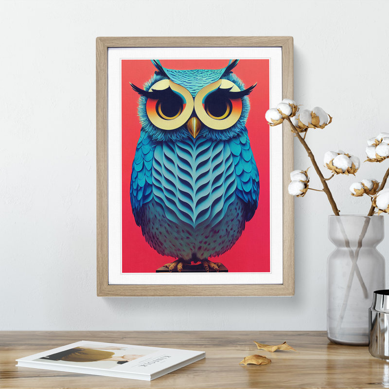 XV1022-4538X The Flourishing Owl - Single Picture Frame Print, 46cm H x 34cm W x 2cm D, Oak
