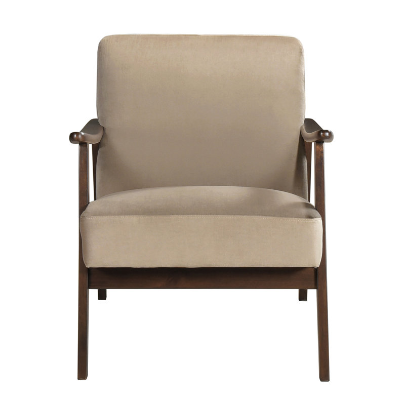 Chaise pivotante moderne en velours brun Mid-Century, base en bois massif au fini noyer foncé, coussins en mousse pour une structure d'appoint pratique, un attrait chic