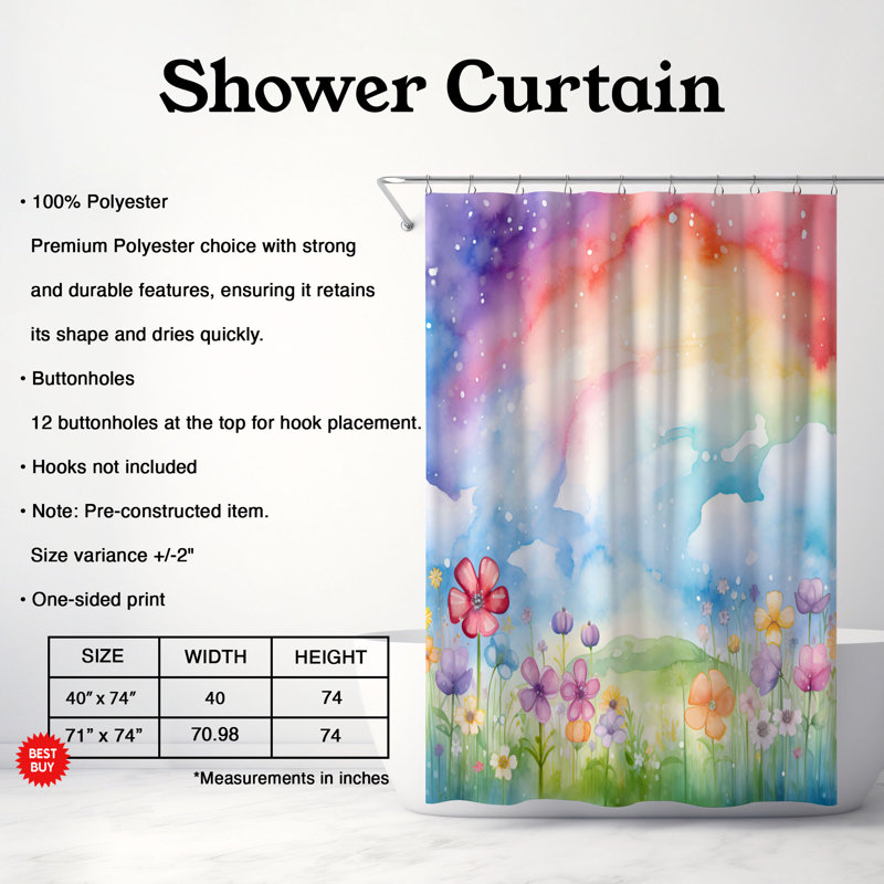 Rideau de douche 1 pièce Earth Wash, H 74 po x l 71 po