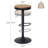 Jaina 15.2" W Solid Wood Swivel Adjustable Height Bar Stool -731064503-731064501