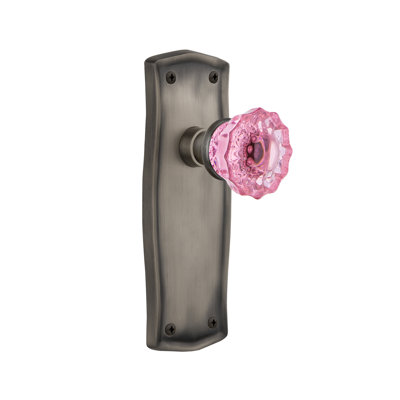 Plaque de prairie avec bouton de porte rose cristal Nostalgic Warehouse