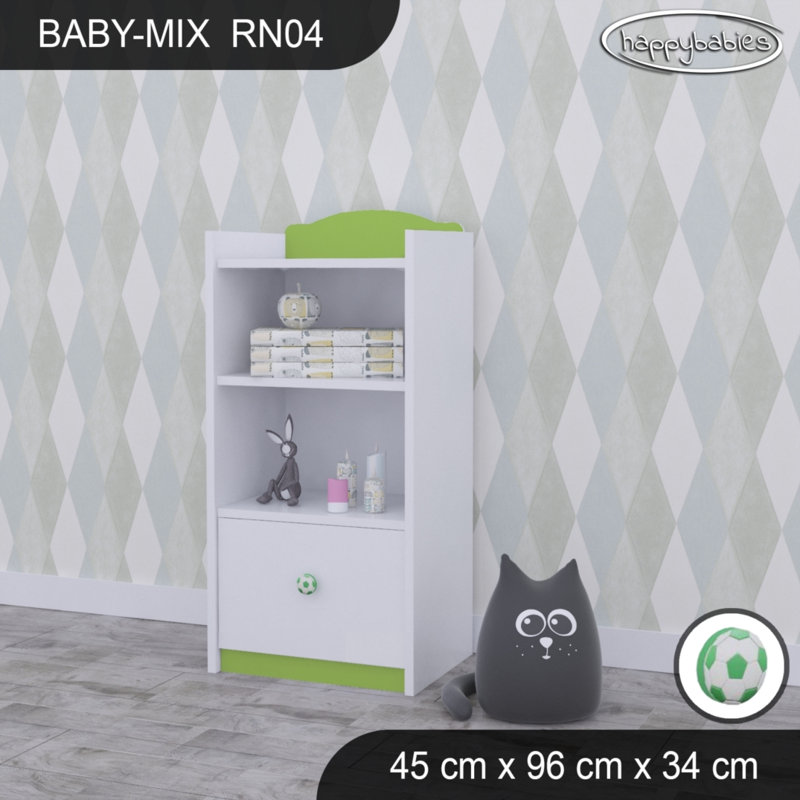 96cm H Kids Cube, White/Green/Green, 96cm H x 45cm W x 34cm D