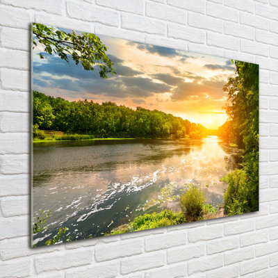 Twilight On The River - No Frame Print on Glass