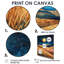 Paysage de ferme jaune et bleu, Harvest Moon, ensemble de 6 reproductions d'art mural-938438608-938438609