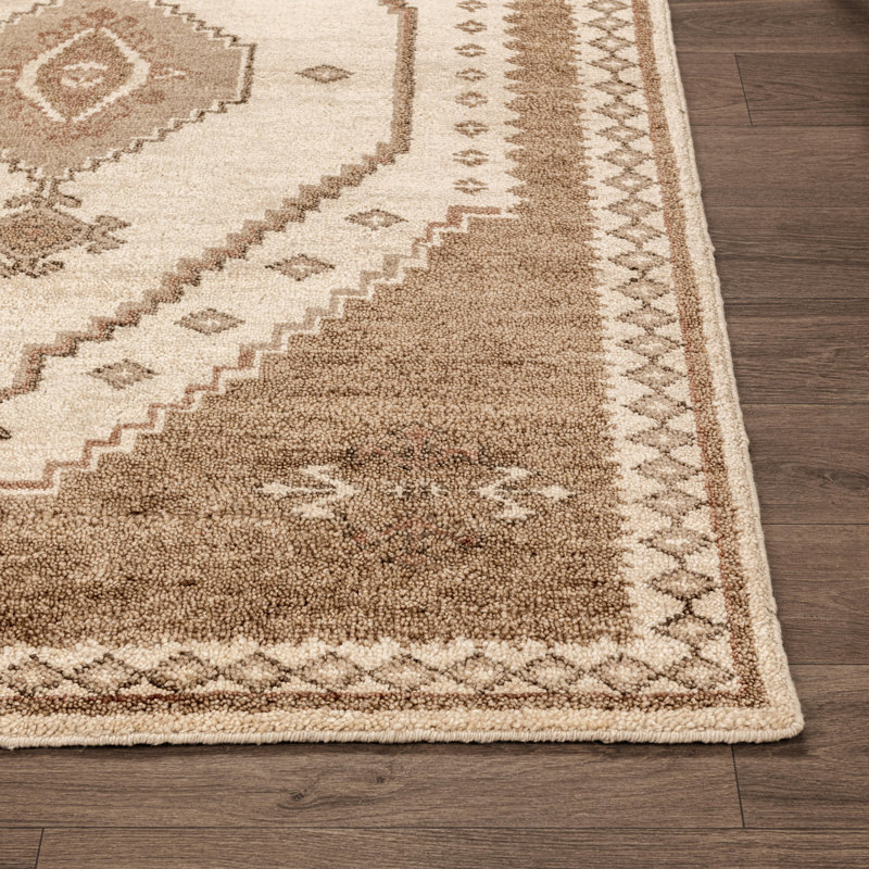 Luxor Handknotted Wool Blend Accent Rug, Rectangle 8' x 10'
