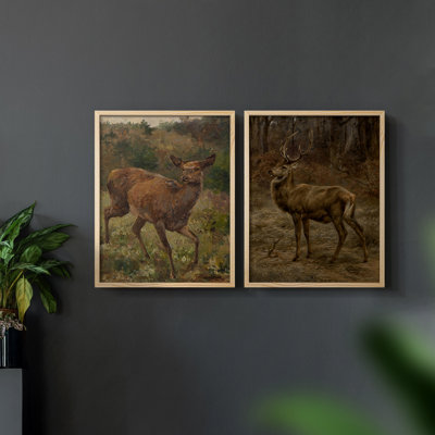 «Vintage Animal IV», impression giclée sur cadre - ensemble de 2