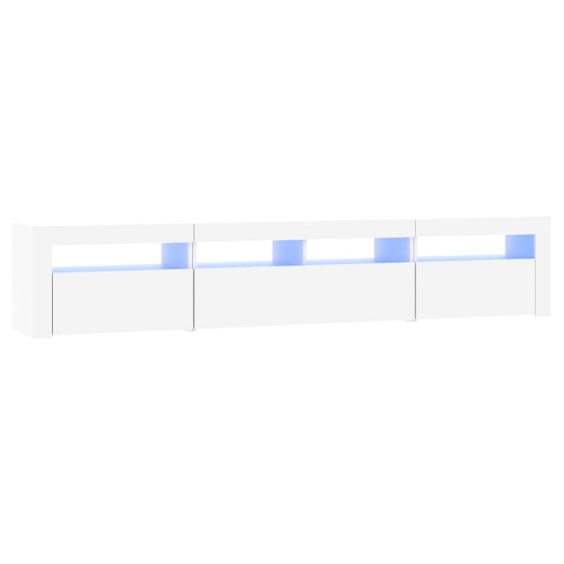 Unfinished TV Stand, White, 210cm