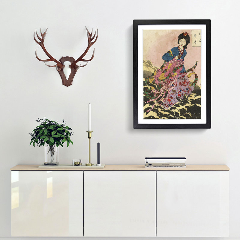 Elixir of Immortality by Tsukioka Yoshitoshi - Picture Frame Painting Print, 48cm H x 36cm W x 2cm D, Black Framed