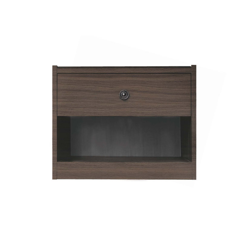 Table de chevet avec station de charge sans fil, Noyer