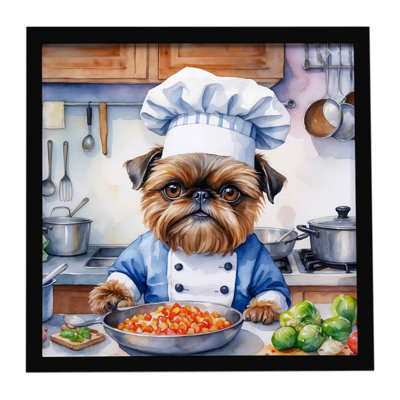 Brussels Griffon The Chef Framed Metal Print