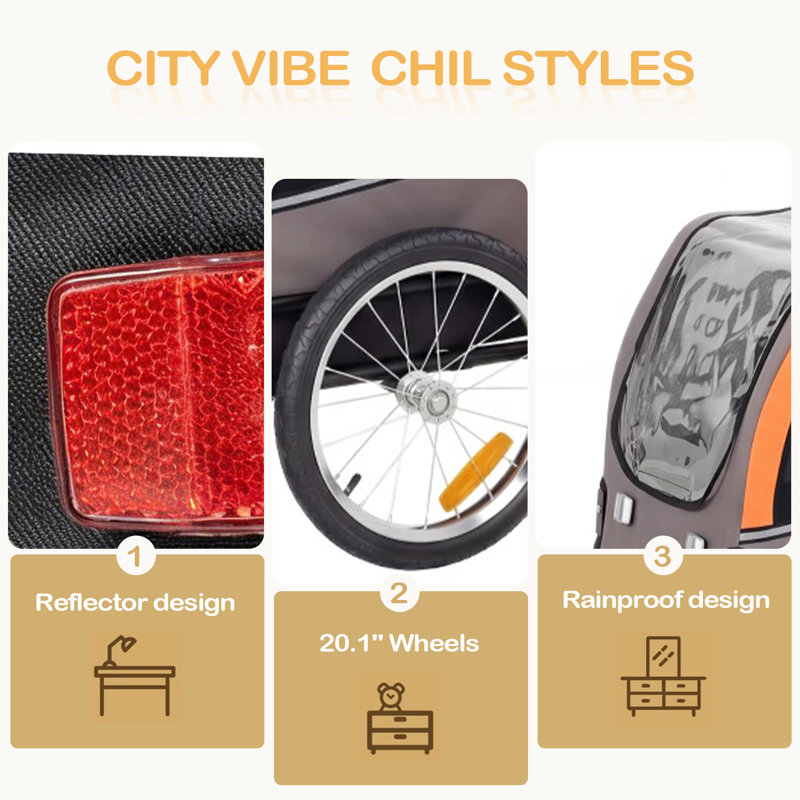 Remorque de vélo pliable pour animaux, chariot de transport pour animal de compagnie, remorque de vélo pour chien