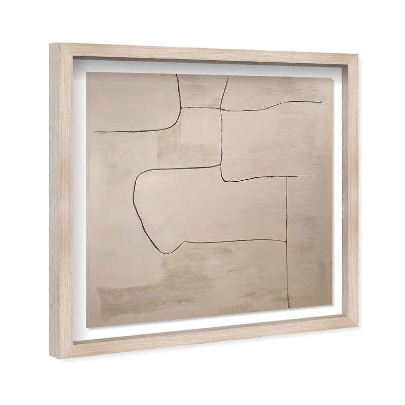 Oliver Gal Tawny Textures Abstract - Luxury Shadowbox Framed Wall Art, 32" H x 32" W, Cream