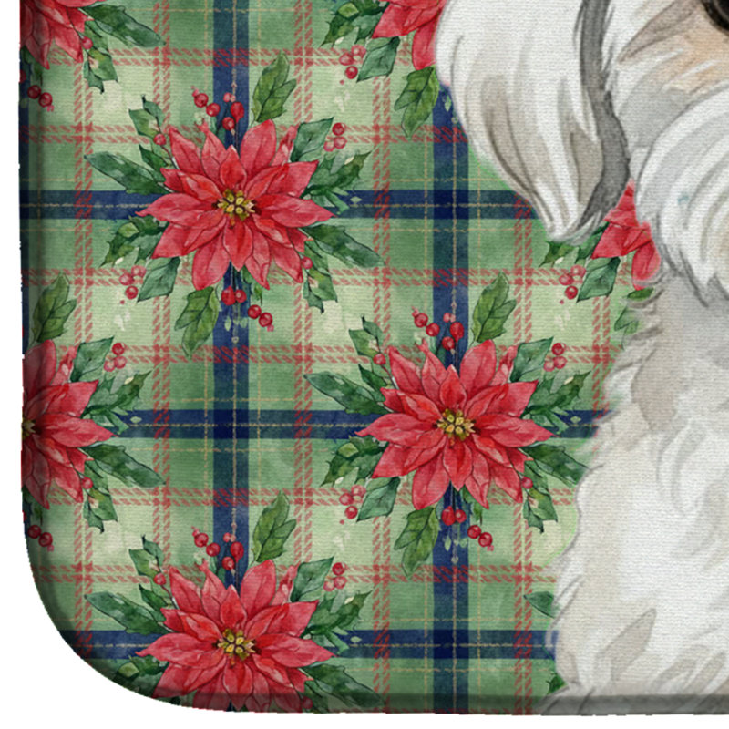 Tapis de séchage de Noël Maltese PoinsettIas