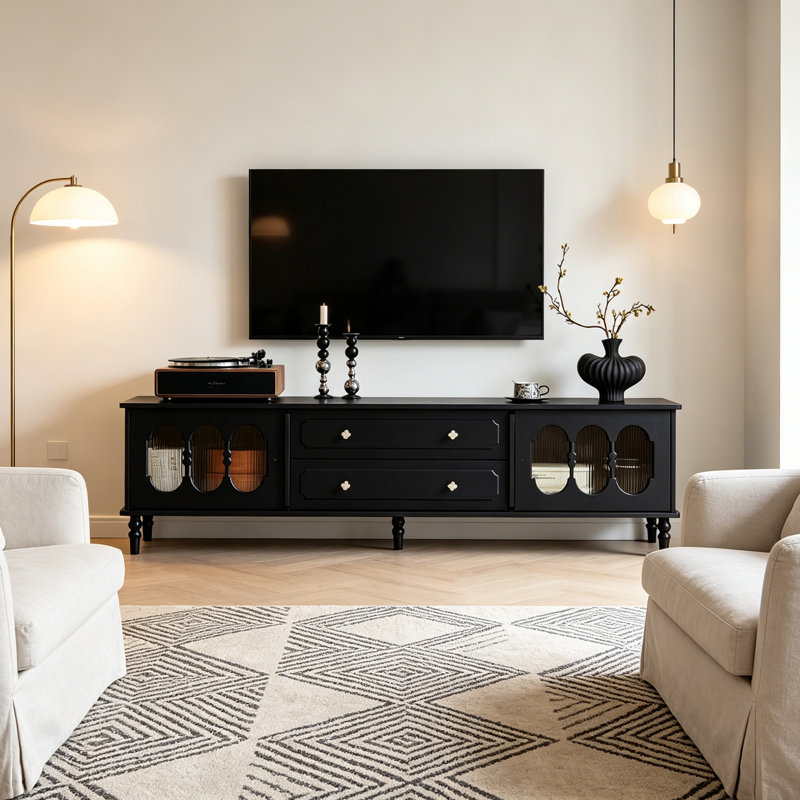 Meuble télé avec rangement Retro, H 21,25 po x L 86,61 po x l 15,74 po