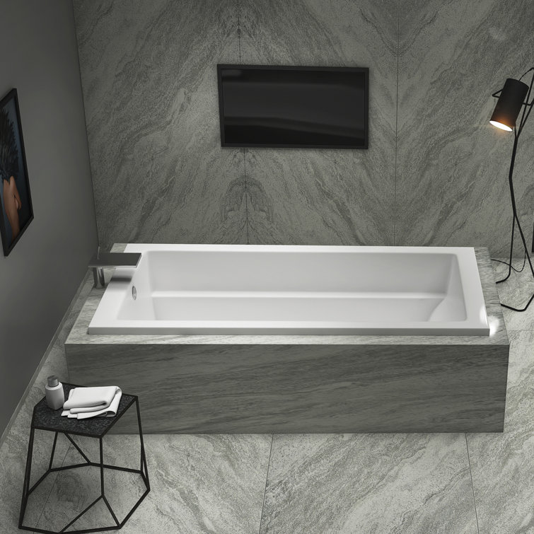 Cloudbreak 66" x 36" Drop in Combination Acrylic Bathtub with Heater