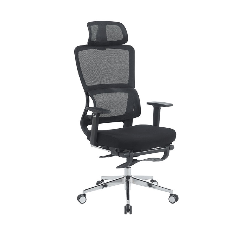Chaise de bureau en filet à hauteur ajustable avec repose-pieds