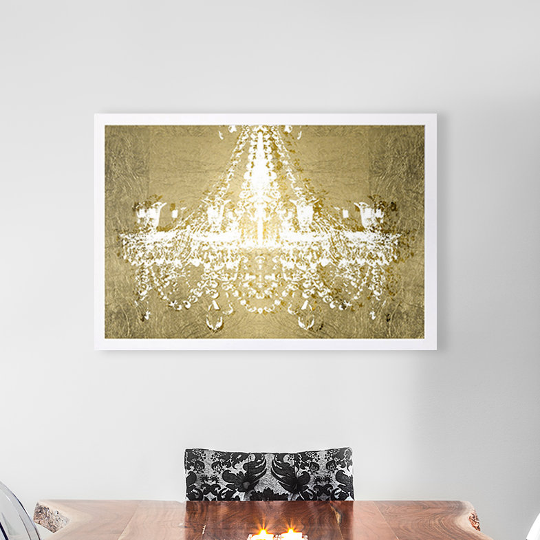 Dramatic Entrance Gold - peinture sur toile, Toile avec cadre blanc, H 25,5 po x l 37,5 po