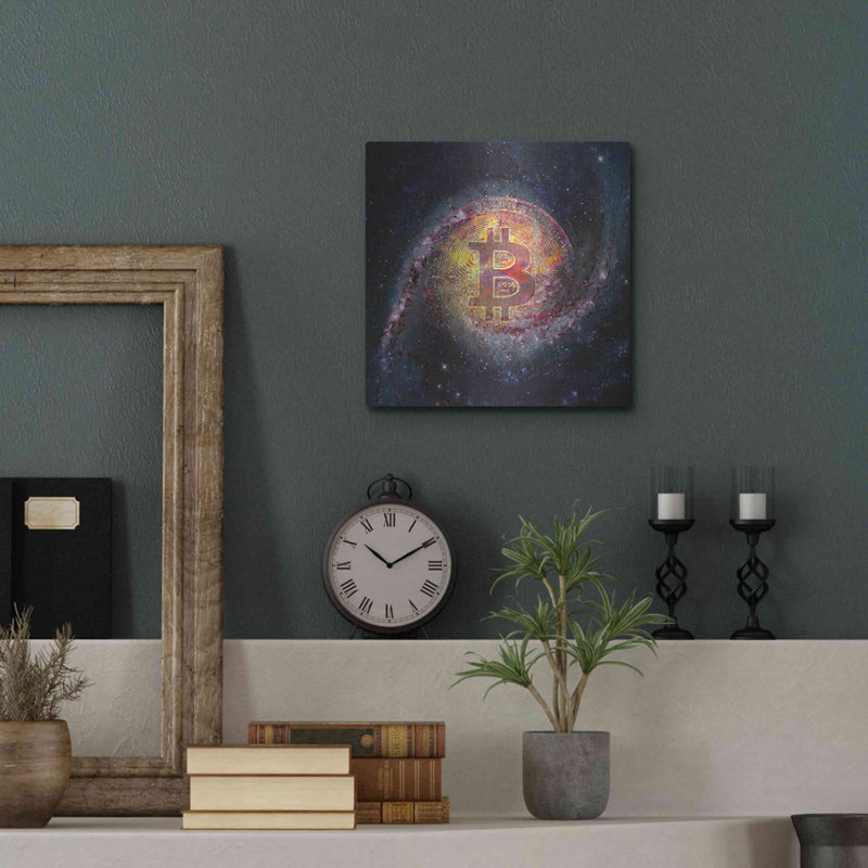 «Bitcoin Galaxy» par Luxe Metal Portfolio, H 12 po x l 12 po
