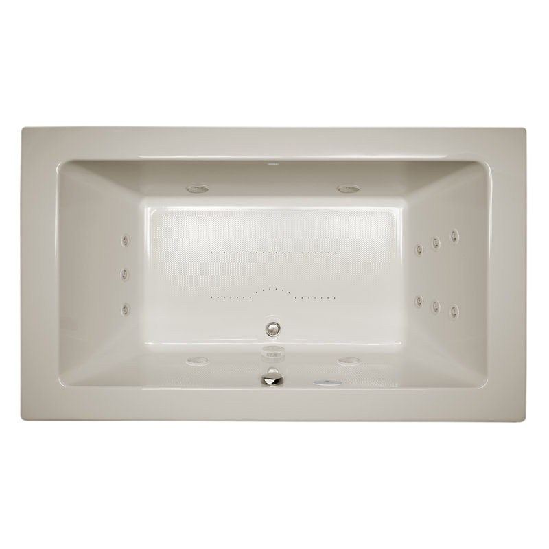 Sia® Salon Illuma 72" L x 42" W Drop In Combination Bathtub, Oyster