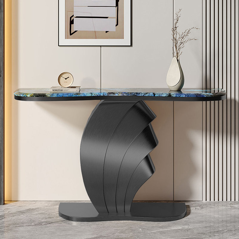 Console de luxe simple, 33,5 po H x 59 po L x 13,8 po P, Noir