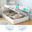 Lit d'angle double avec rangement hydraulique, lit de jour double avec bibliothèque et station de charge, cadre de lit de rangement relevable avec tête de lit tapissier et lumières à DEL, lit plateforme avec rangement en métal, blanc-1652442940-1657827189
