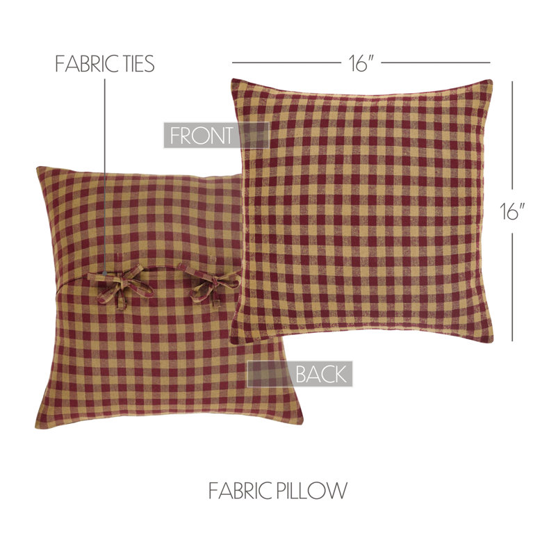 Mabini Plaid Cotton Reversible Throw Pillow