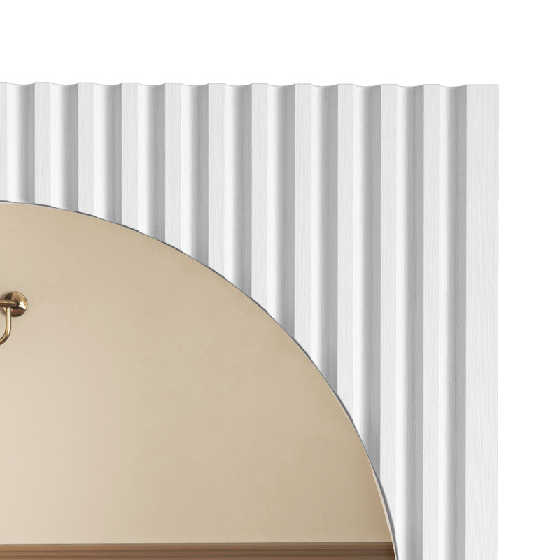 Tarsita Rectangle Wall Mirror with Shelves, White
