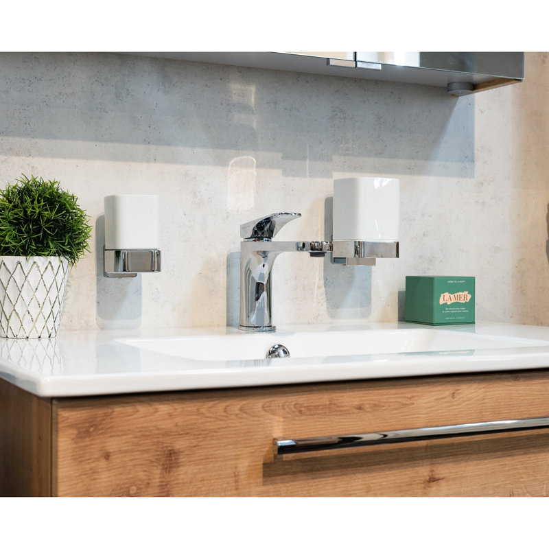 Distributeur mural de savon / lotion et contenant en porcelaine blanche