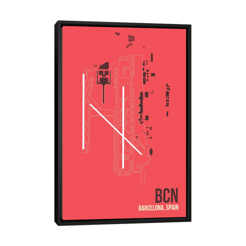 «BCN Schéma», Barcelone, Espagne par 08 à gauche - reproduction sur toile tendue sur châssis, H 60 po x l 40po x P 1,5 po