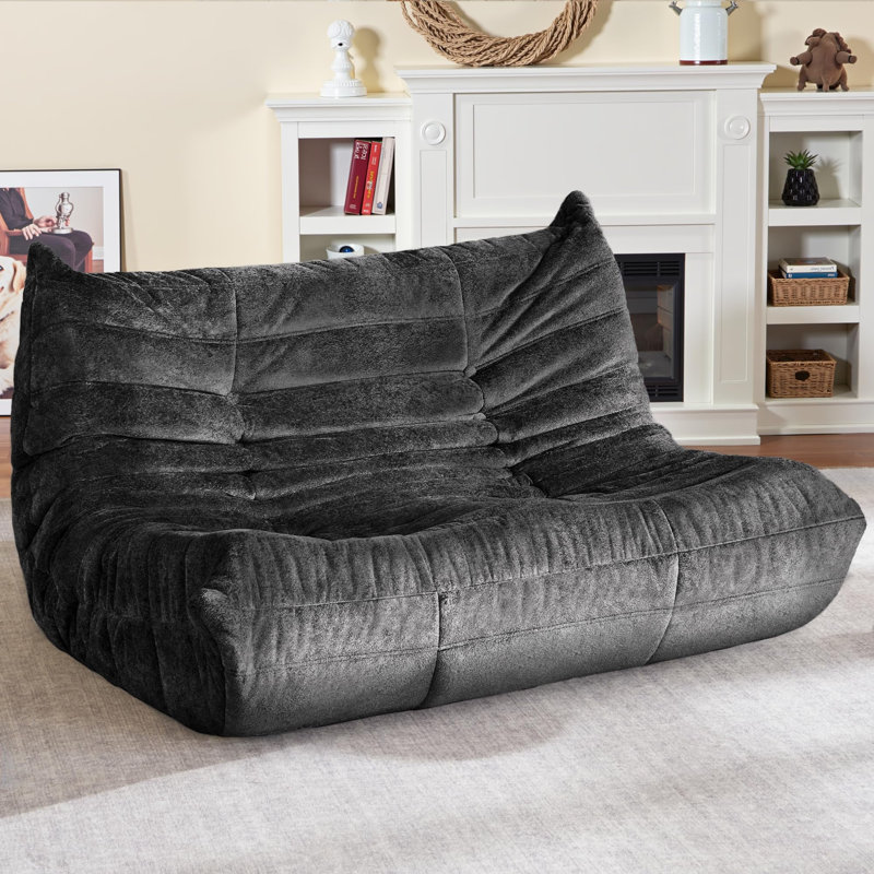  Bean Bag Chair, Giant Bean Bag Chairs For Adults, Loveseat Fireside Chair, 2 Seater Lazy Bean Bag Sofa Memory Foam Couch For Living Room, Bedroom, Office