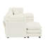 Canapé en U avec repose-pieds double, tissu chenille haut en blanc pour plus de confort, modulaire rembourré, rembourrage en éponge en forme de U