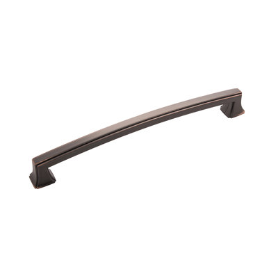 Bridges Collection Handle Pull - 7-9/16" Center to Center Cabinet Pull Oil-Rubbed Bronze Highlighted - Transitional, Deco Hardware for Drawers & Cabinets
