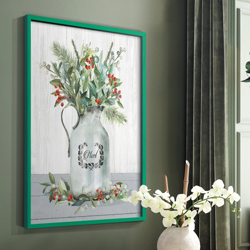 Farmhouse Christmas Noel, reproduction encadrée - bois massif, H 10 po x l 8 po, Vert