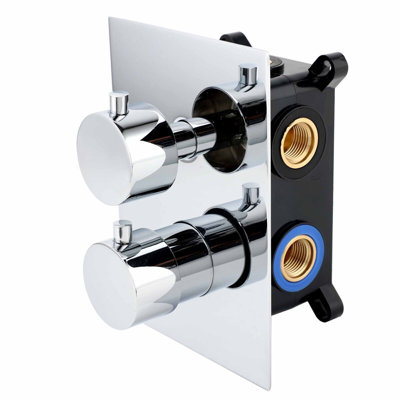 Chrome Mixer Embed Box Brass Bathroom Tap Triple Concealed Diverter Shower Valve