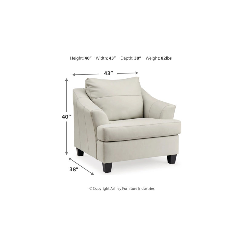 Genoa Contemporary Oversized Gray Leather & Steel Chair