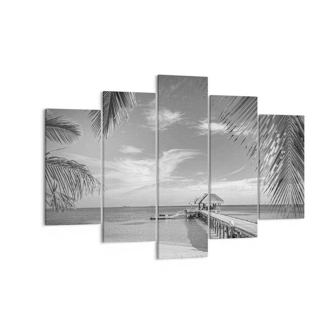 5-tlg. Leinwandbilder-Set Heavenly Beach Monochrome