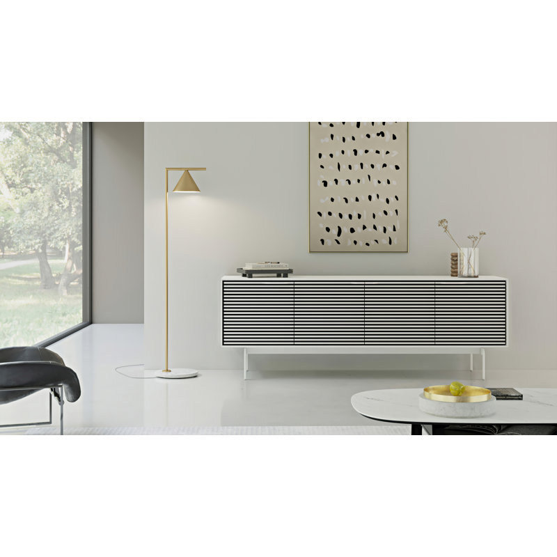 Align Media Console, Satin White, 28.5”H x 81”L x 18”W