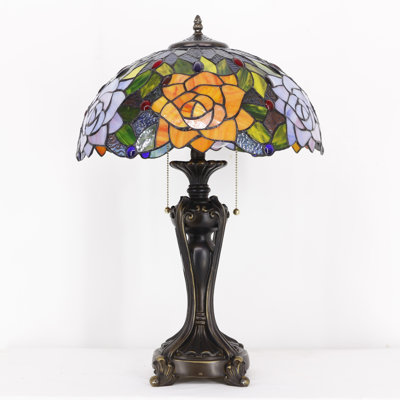 Lampe de table en verre teinté Tiffany
