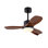 Ventilateur de plafond en bois 36 po avec lumières, télécommande, ventilateurs de plafond silencieux à 3 pales pour patio, salon, chambre à coucher, bureau, intérieur extérieur (noir + noyer foncé)
