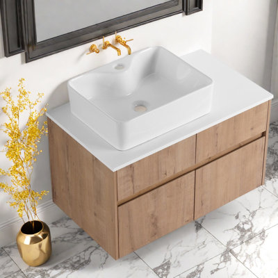 Meuble-lavabo moderne en contreplaqué 32 po