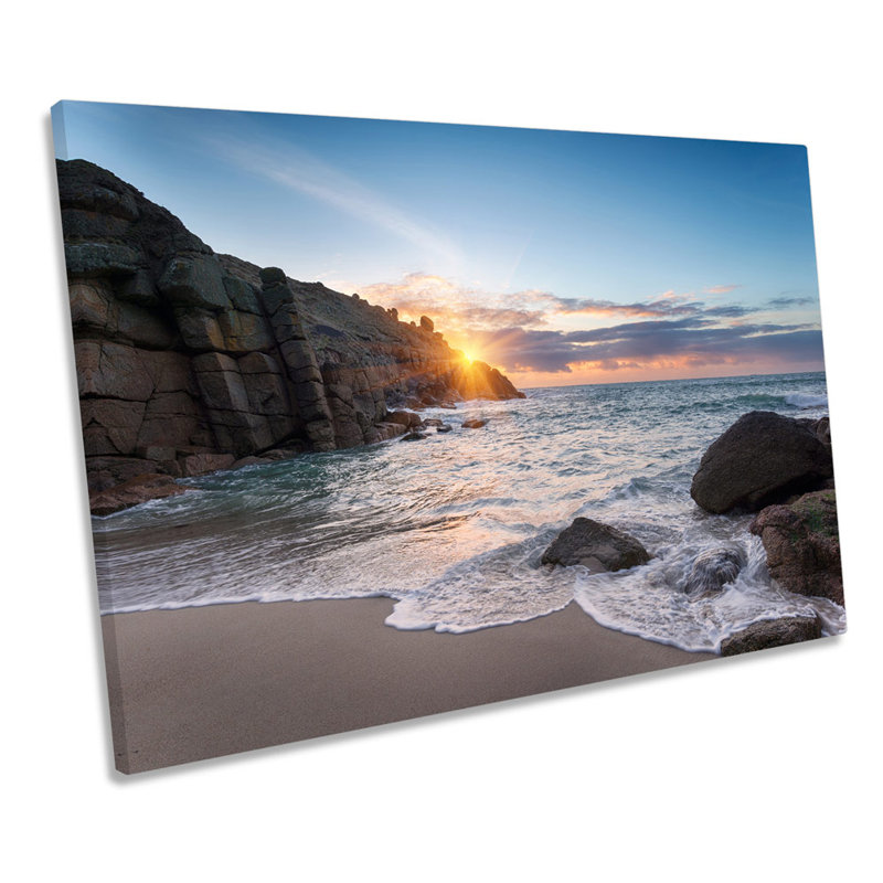 Portgwarra Beach Cornwall - Wrapped Canvas Print, 40.6cm H x 61cm W x 2cm D