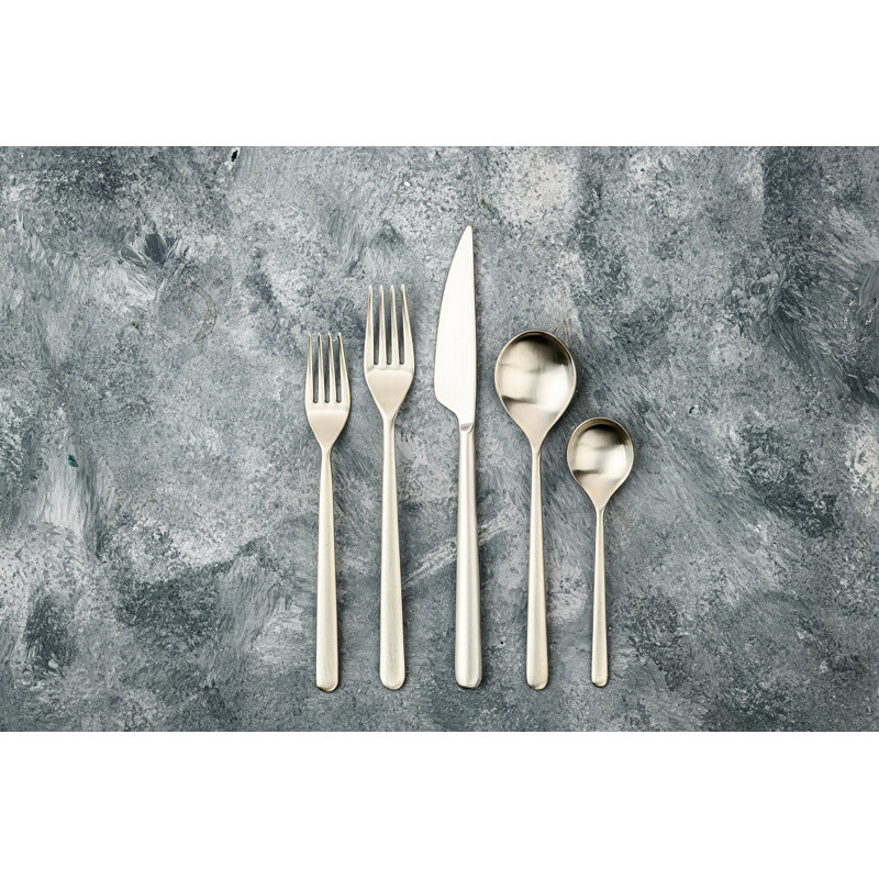 Ensemble de couverts Linea - 43 pièces - Champagne glacé, Champagne givré