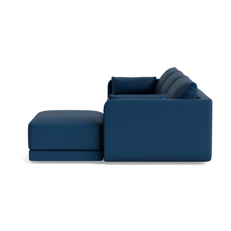 Eva Sofa With Chaise (116"), Leather - Deep Blue