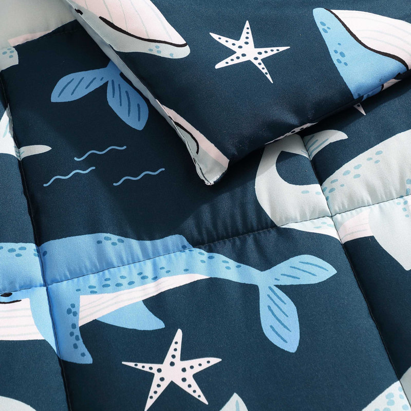 Ensemble d'édredon pour enfants Nautica Cru, Grand édredon + 2 taies décoratives standard + 1, Marine