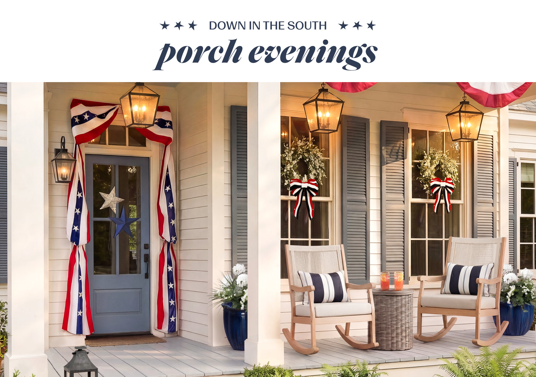Down in the South porch evenings