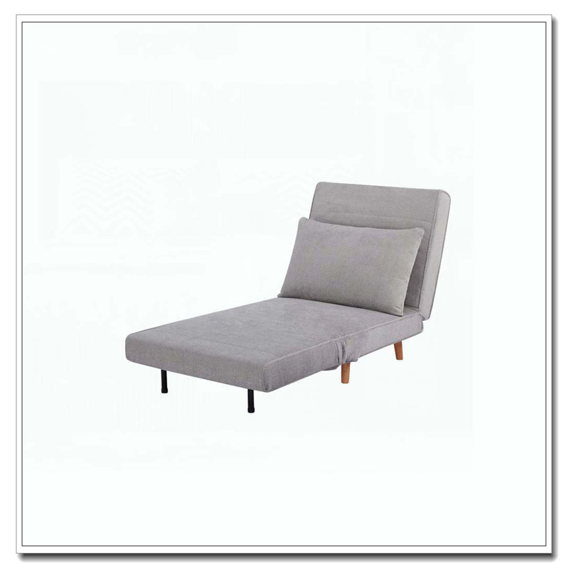 Upholstered Accent Chair Bed-Convertible Sleeper Sofa Chair, Light Gray